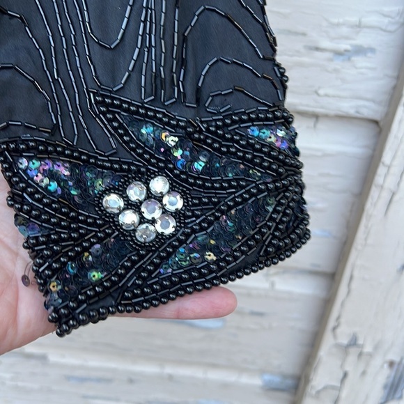 Vintage 90s Y2K Silk Beaded De Oscar Collection Formal Event Women’s jacket 16 5 - Picture 8 of 9